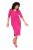 Ulla Popken 838765 Kurzärmliges Jerseykleid mit V-Ausschnitt Rosa - Kleider - Kleider für jede Größe