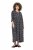 Ulla Popken 839518 Kleid mit Animal-Print und 3/4-Ärmeln Anthrazit - Maxikleider - Große Größen: Lange Maxikleider