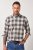 JP1880 Checked Flannel Shirt Long Sleeve Dark Dusty Pink - Herrenhemden - Herrenhemden in großen Größen