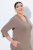 Ulla Popken 841952 Sweatkleid mit V-Ausschnitt Hellbraun - Kleider - Kleider für jede Größe