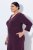 Ulla Popken 841952 Sweatkleid mit 3/4-Ärmeln Pflaume - Midikleider - Midikleider in großen Größen