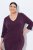 Ulla Popken 841952 Sweatkleid mit 3/4-Ärmeln Pflaume - Midikleider - Midikleider in großen Größen