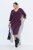 Ulla Popken 841952 Sweatkleid mit 3/4-Ärmeln Pflaume - Midikleider - Midikleider in großen Größen