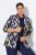 Ulla Popken 842680 Gemusterter Jerseyblazer aus Punto di Roma Dunkelblau - Blazer - Blazer für Frauen in Großgrößen