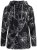 Ulla Popken 842758 Geblümte Fleecejacke mit Kapuze Schwarz - Fleecekleidung - 