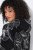 Ulla Popken 842758 Geblümte Fleecejacke mit Kapuze Schwarz - Fleecekleidung - 