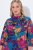 Ulla Popken 843180 Geblümtes Jerseykleid Petrol - Kleider - Kleider für jede Größe