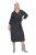 Ulla Popken 843595 Wickelkleid mit 3/4-Ärmeln Grau meliert - Midikleider - Midikleider in großen Größen