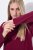 Ulla Popken 843627 Langärmliges Strickkleid mit Rollkragen Weinrot - Midikleider - Midikleider in großen Größen