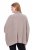 Ulla Popken 844996 Merino-Rippponcho mit Rollkragen Hellbraun - Ponchos & Capes - 