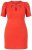 Ulla Popken 845150 Kurzärmliges Bodycon-Kleid Rot - Kleider - Kleider für jede Größe