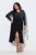 Ulla Popken 845151 Gestreiftes Kleid mit V-Ausschnitt Schwarz - Abendkleider - Abendkleider für Damen in großen Größen