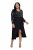 Ulla Popken 845151 Gestreiftes Kleid mit V-Ausschnitt Schwarz - Abendkleider - Abendkleider für Damen in großen Größen