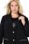 Ulla Popken 845336 Oversize-Stretchblazer mit zwei Knöpfen Schwarz - Blazer - Blazer für Frauen in Großgrößen