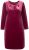Ulla Popken 845573 Langärmliges Samtkleid Weinrot - Abendkleider - Abendkleider für Damen in großen Größen