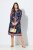 Ulla Popken 845649 Geblümtes Chiffonkleid Dunkelblau - Midikleider - Midikleider in großen Größen