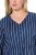 Ulla Popken 845863 Gestreiftes Kleid mit V-Ausschnitt Dunkelblau - Kleider - Kleider für jede Größe