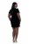 Ulla Popken 846051 Kurzärmliges Samtkleid Dunkelblau - Abendkleider - Abendkleider für Damen in großen Größen