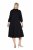 Ulla Popken 846373 Midikleid mit Bindegürtel Schwarz - Midikleider - Midikleider in großen Größen
