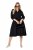 Ulla Popken 846373 Midikleid mit Bindegürtel Schwarz - Midikleider - Midikleider in großen Größen