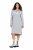 Ulla Popken 846886 Sweatkleid mit Kapuze Grau meliert - Sweatkleider - 