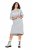 Ulla Popken 846886 Sweatkleid mit Kapuze Grau meliert - Sweatkleider - 
