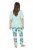 Ulla Popken 846971 Pyjama mit Muster Hellgrün - Pyjama/Loungewear - 