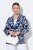 Ulla Popken 847586 Blazer aus floralem Jacquard Dunkelblau - Blazer - Blazer für Frauen in Großgrößen