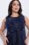 Ulla Popken 847918 Geblümtes Chiffonkleid Dunkelblau - Midikleider - Midikleider in großen Größen