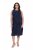 Ulla Popken 847918 Geblümtes Chiffonkleid Dunkelblau - Midikleider - Midikleider in großen Größen