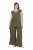 Ulla Popken 848131 Pyjama mit Spitze Oliv - Pyjama/Loungewear - 