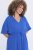 Ulla Popken 848224 Kurzärmliges Maxikleid mit V-Ausschnitt Blau - Maxikleider - Große Größen: Lange Maxikleider