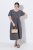 Ulla Popken 848575 Kurzärmliges Maxikleid mit Taschen Anthrazit - Maxikleider - Große Größen: Lange Maxikleider