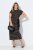 Ulla Popken 848921 Gestreiftes Jerseykleid mit Bindegürtel Schwarz - Maxikleider - Große Größen: Lange Maxikleider