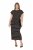 Ulla Popken 848921 Gestreiftes Jerseykleid mit Bindegürtel Schwarz - Maxikleider - Große Größen: Lange Maxikleider