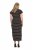 Ulla Popken 848921 Gestreiftes Jerseykleid mit Bindegürtel Schwarz - Maxikleider - Große Größen: Lange Maxikleider