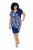 Ulla Popken 849033 Kurzärmliges Chiffonkleid mit V-Ausschnitt Dunkelblau - Kleider - Kleider für jede Größe