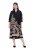 Ulla Popken 849423 Geblümtes Kleid mit 3/4-Ärmeln Schwarz - Maxikleider - Große Größen: Lange Maxikleider