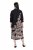 Ulla Popken 849423 Geblümtes Kleid mit 3/4-Ärmeln Schwarz - Maxikleider - Große Größen: Lange Maxikleider