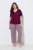 Ulla Popken 849850 Pyjama mit Karomuster Beerenrot - Pyjama/Loungewear - 
