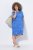 Ulla Popken 850204 Gemustertes T-Shirt-Kleid mit Volants Blau - Jerseykleider - 