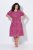 Ulla Popken 850346 Gemustertes Kleid mit V-Ausschnitt Rosa - Midikleider - Midikleider in großen Größen