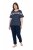Ulla Popken 850403 Pyjama mit Blumenmuster Dunkelblau - Pyjama/Loungewear - 