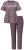 Ulla Popken 850403 Pyjama mit Blumenmuster Braun - Pyjama/Loungewear - 