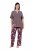 Ulla Popken 850903 Pyjama mit Blumenmuster 2er-Pack Braun - Pyjama/Loungewear - 