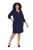 Ulla Popken 851220 Kleid mit 3/4-Ärmeln Dunkelblau - Kleider - Kleider für jede Größe