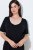 Ulla Popken 851237 Gestreiftes Nachthemd Schwarz - Nachthemden - 