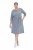 Ulla Popken 851666 Gestreiftes Midikleid mit 3/4-Ärmeln Grau meliert - Midikleider - Midikleider in großen Größen
