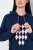 Ulla Popken 851749 Homewear-Kleid mit Karomuster und Kapuze Dunkelblau - Pyjama/Loungewear - 