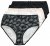 Ulla Popken 851752 Gestreifte Slips 5er-Pack Schwarz - Slips - 
